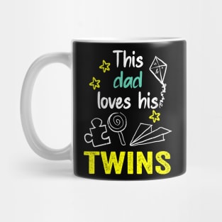 This dad loves his twins hand drawing illustrations Mug